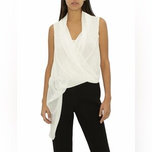 Carla Zampatti Cream Infinity Draped Blouse US10/AU14